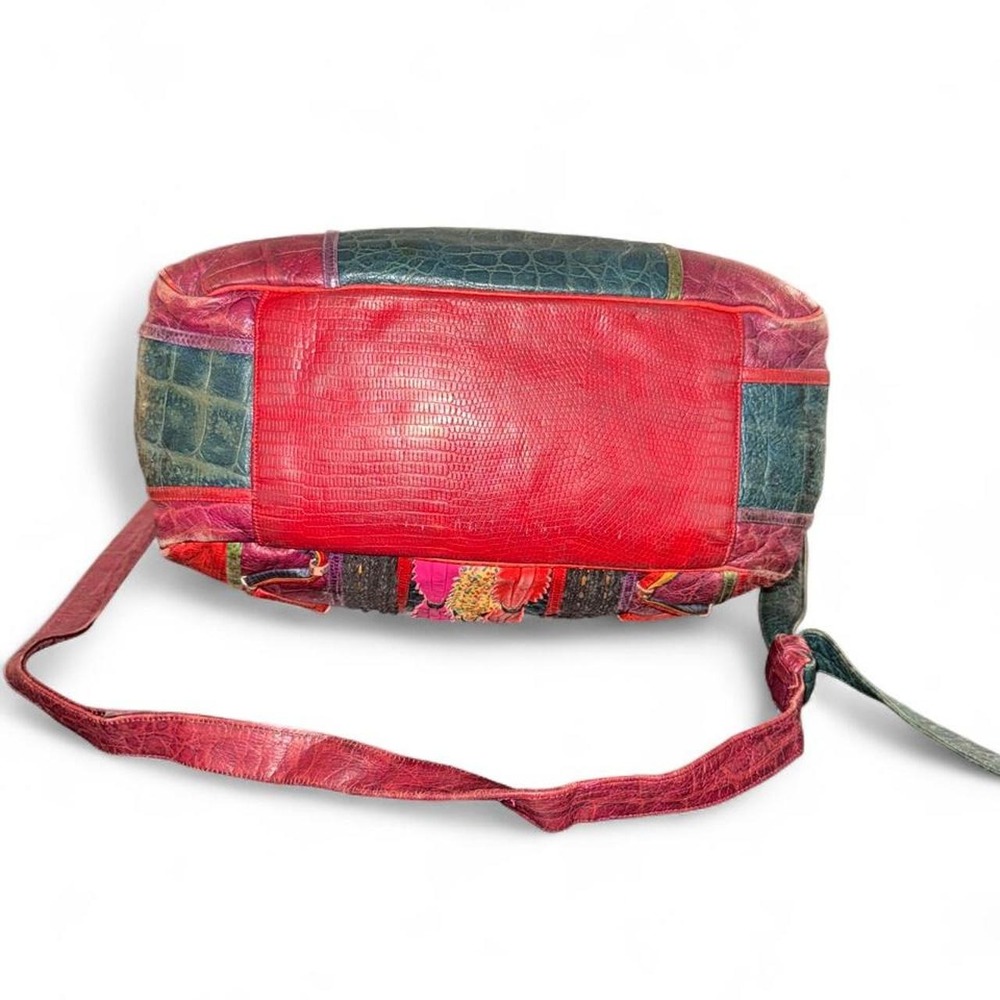 Vintage Sharif 80s/90s Multicolor Patchwork Leather Shoulder Bag - Picture 4 of 6